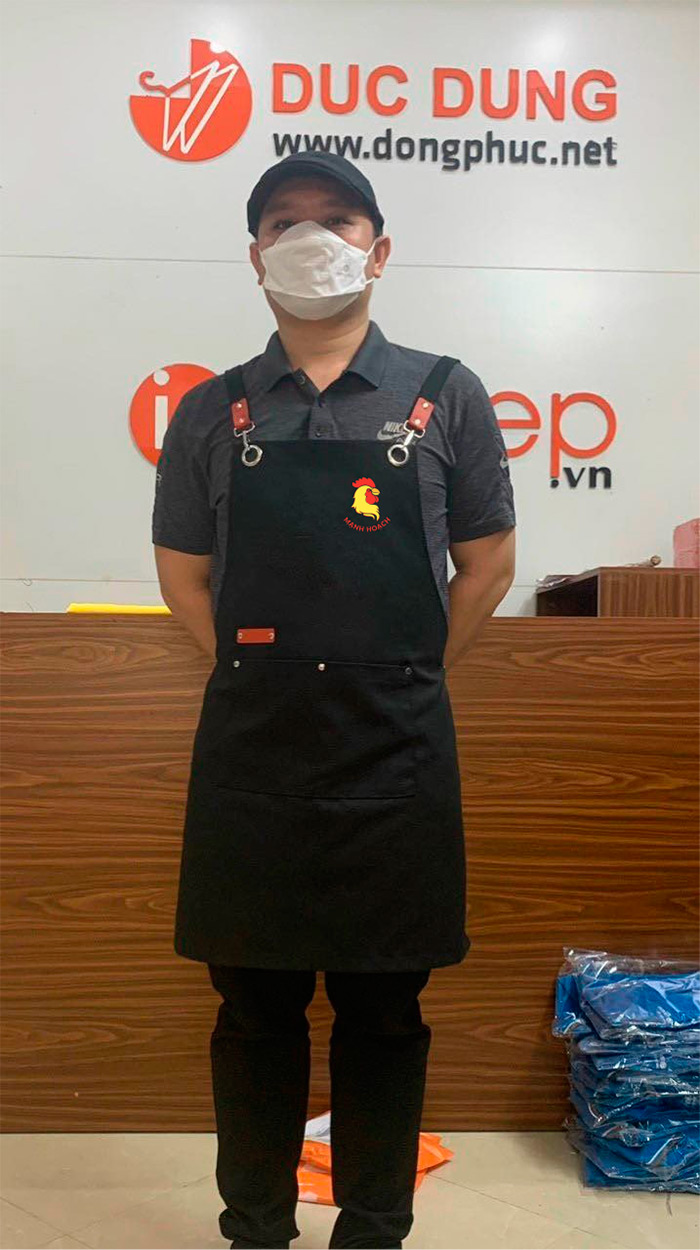 May tạp dề Quán Gà Mạnh Hoạch | May tap de dong phuc